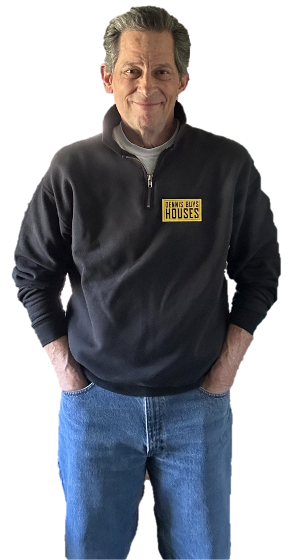 hands in pockets Dennis from Dennis Buys Houses standing confidently in jeans and a black pullover with hands in pockets, ready to help Detroit homeowners.